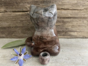 Happy kitsune fox kami nature spirit sculpture | Shinto Inari, shamanism statue