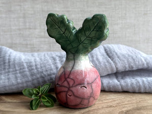 Happy radish spirit nature guardian statue | Shinto sculpture, shamanism totem