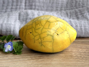 Golden lemon nature spirit sculpture | Shinto statue, shamanism totem