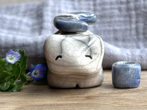 Moon bear guardian spirit raku statue | Shinto kamidana shrine sculpture, shamanism