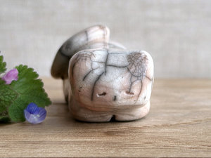 RESERVED: Ginger & white cat kami sculpture | nature spirit guardian, Shinto, shamanism