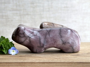 Happy winter kitsune fox kami nature spirit raku statue | Shinto shamanism sculpture