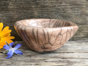 Small raku offering & wishing bowl for prayer, shrine, altar, or ceremony