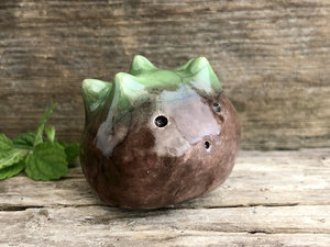Chestnut nature spirit kami raku sculpture for autumn & fall | kawaii Shinto kamidana shrine statue, Shamanism, paganism, guardian
