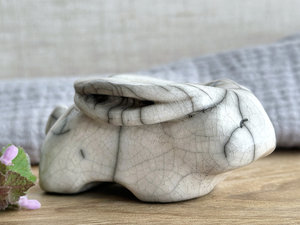 RESERVED: Happy white rabbit nature spirit guardian sculpture | Shinto kamidana, shamanism totem