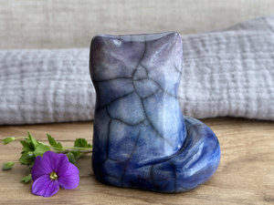 Midnight kitsune fox raku sculpture | Shinto Inari, shamanism totem