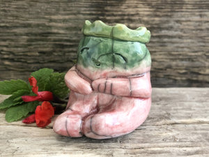 Forest king nature spirit raku sculpture | Shinto Shamanism pagan statue, altar or shrine | rewilding, guardian, protection, folklore, fairycore gift