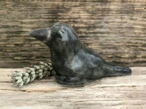 Magical raven kami nature spirit sculpture | Shinto shamanism crow totem
