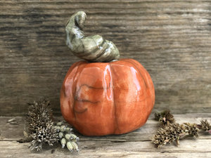 Pumpkin spirit autumn raku sculpture | Halloween, Samhain | jack o'lantern decoration, paganism, shamanism, fall, goblincore, weird, witchcore