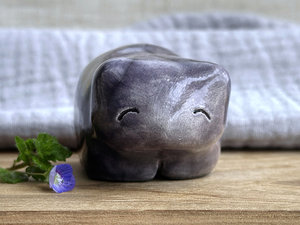 Night cloud bear guardian nature spirit raku statue | Shinto shamanism sculpture