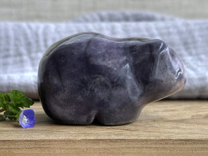 Night cloud bear guardian nature spirit raku statue | Shinto shamanism sculpture