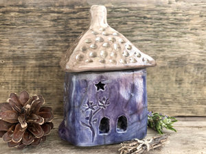 Winter cottage, raku spirit house, kurinuki ceramic | Shinto, pagan, shamanism | magical, fairycore, cottagecore, rustic aesthetic, incense burner