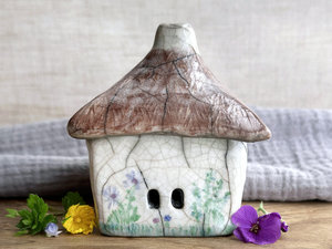 Country cottage sculpture | Shinto, shamanism, wabi-sabi rustic fairie spirit house