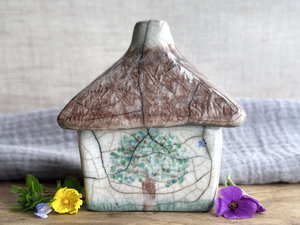 Country cottage sculpture | Shinto, shamanism, wabi-sabi rustic fairie spirit house