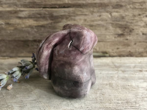 Little rabbit spirit kami, nature guardian raku statue | Shinto kamidana shrine sculpture, shamanism, pagan | protection, usagi, bunny