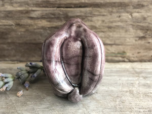 Little rabbit spirit kami, nature guardian raku statue | Shinto kamidana shrine sculpture, shamanism, pagan | protection, usagi, bunny