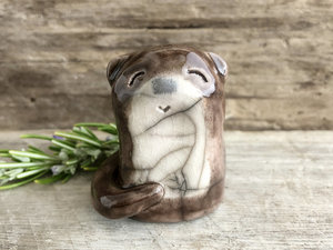 Adorable otter kami raku sculpture | Shamanism, Shinto kamidana shrine | animal totem gift, guardian, nature spirit statue, kawaii