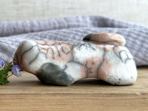 Sleepy calico cat kami sculpture | nature spirit guardian figure, Shinto, shamanism