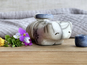 Moon bear guardian spirit raku statue | Shinto kamidana shrine sculpture, shamanism