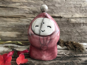 Winter elemental gnome spirit raku sculpture | Shinto Shamanism paganism, shrine | guardian, protection, folklore, forestcore gift