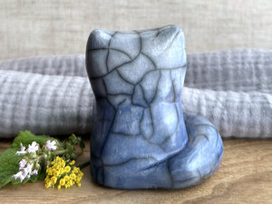 Compassion sky fox kitsune raku sculpture | Shinto Inari, shamanism totem