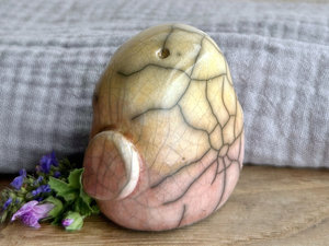 Gentle chonky bird nature spirit guardian sculpture | Shinto shrine, shamanism