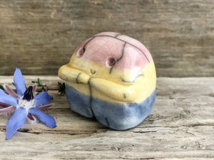 Pansexual pride nature spirit sculpture | kawaii cute LGBTQ+ statue, pridefren, guardian, happy lil friend, queer