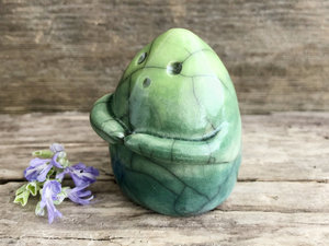 Spring nature spirit raku sculpture | Shinto shamanism guardian statue