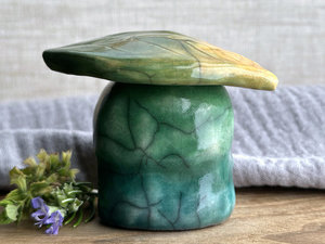 Changing seasons nature guardian statue | Shinto shamanism leaf spirit kami sculpture