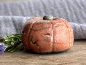 Pumpkin guardian nature spirit statue for Halloween, Samhain, autumn, fall