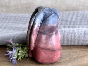 Rabbit of gentle joy kami spirit guardian sculpture | Shinto shamanism raku bunny
