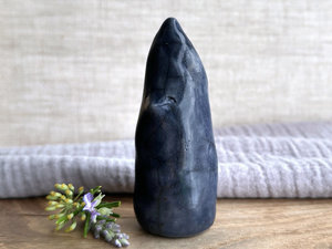 Winter spirit kami, elemental solstice gnome spirit sculpture decoration (dark blue)