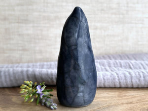 Winter spirit kami, elemental solstice gnome spirit sculpture decoration (dark blue)