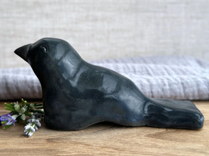 Raven kami corvid nature guardian statue | Shinto shamanism sculpture