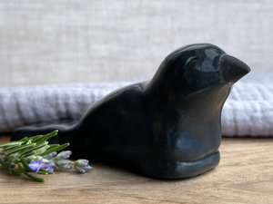 Raven kami corvid nature guardian statue | Shinto shamanism sculpture
