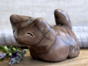 Gentle fox of quiet joy kitsune nature spirit sculpture | Shinto Inari shrine, shamanism totem