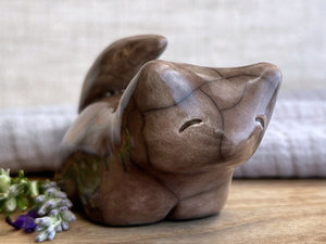 Gentle fox of quiet joy kitsune nature spirit sculpture | Shinto Inari shrine, shamanism totem