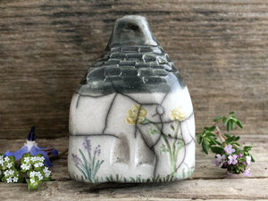 Seaside cottage sculpture, raku spirit house | Shinto shrine, paganism, shamanism | magical, fairycore, cottagecore, folk art