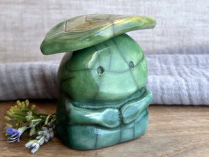 Concerned plant guardian nature spirit statue | Shinto shamanism earth kami sculpture