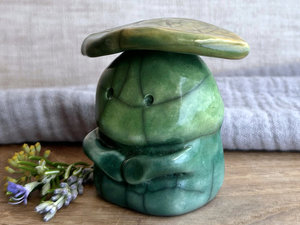 Concerned plant guardian nature spirit statue | Shinto shamanism earth kami sculpture