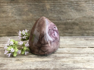 Small wood forest spirit raku sculpture | Shinto shrine, shamanism totem
