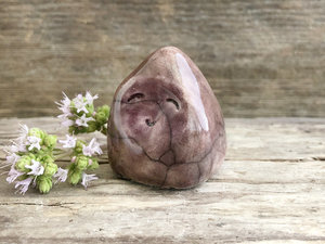 Small wood forest spirit raku sculpture | Shinto shrine, shamanism totem