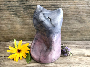 Kitsune fox kami thumbstone worry stone sculpture | Shinto Inari, shamanism