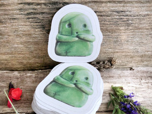Kodama kami guardian nature spirit sticker | recycled paper, plastic free