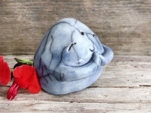 Gentle Jizo calm raku statue | guardian sculpture for Shinto shrine