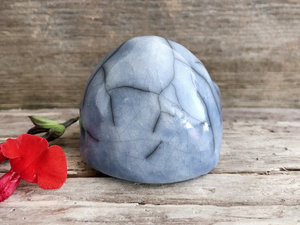 Gentle Jizo calm raku statue | guardian sculpture for Shinto shrine
