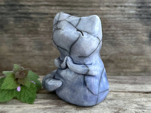 Gentle kitsune moon fox kami nature spirit raku statue | Shinto Inari, shamanism