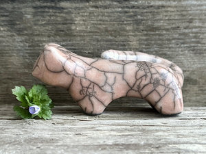 Happy kitsune fox kami nature spirit raku statue | Shinto shamanism sculpture