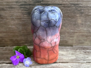 Dawn rabbit kami spirit guardian sculpture | Shinto shamanism raku bunny figure