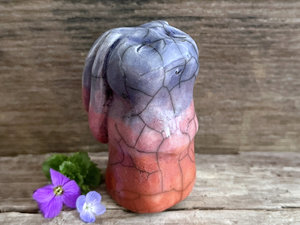Dawn rabbit kami spirit guardian sculpture | Shinto shamanism raku bunny figure